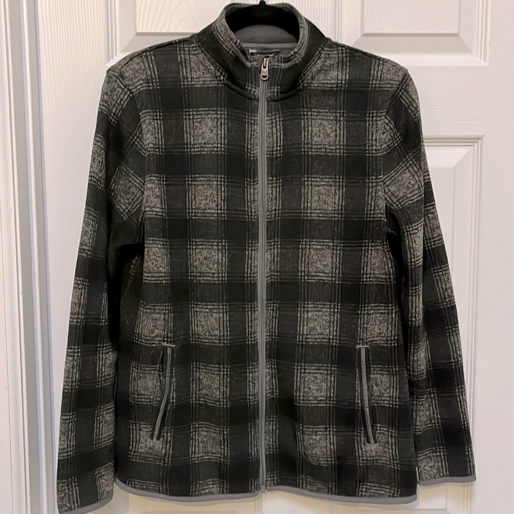 Eddie Bauer Lightweight Plaid Fleece Jacket